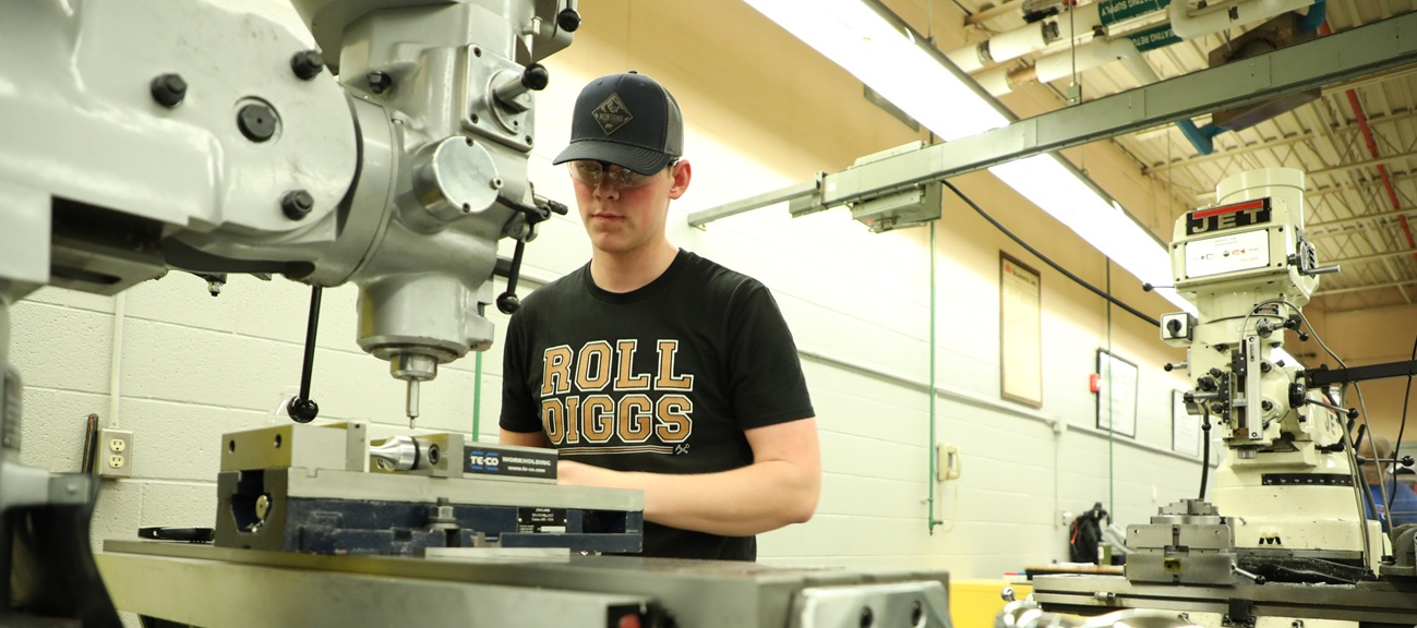 Precision Machining student