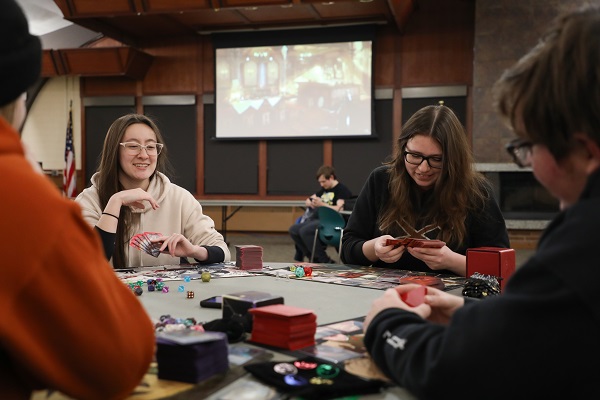students playing board games 