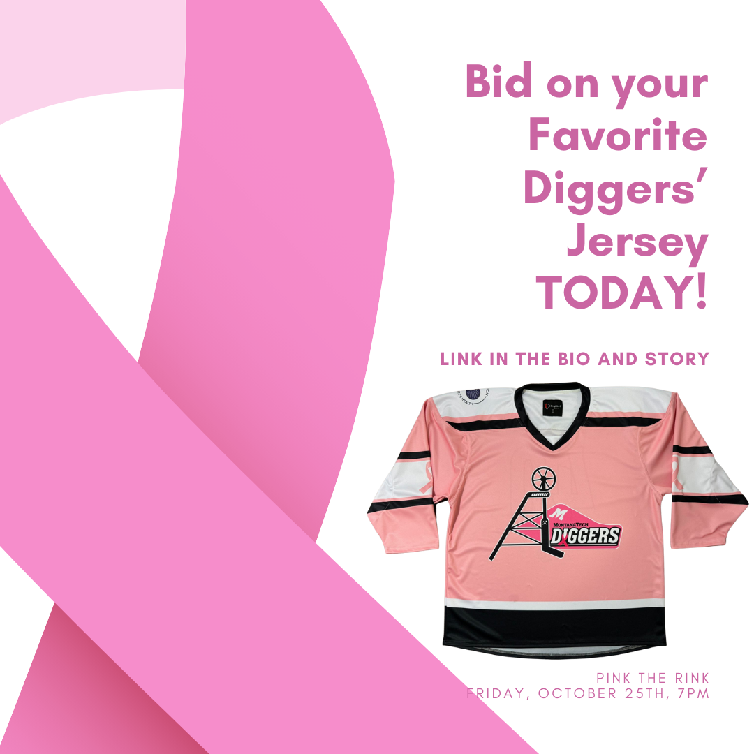 A graphic encouraging people to big on a pink Oredigger jersey. 