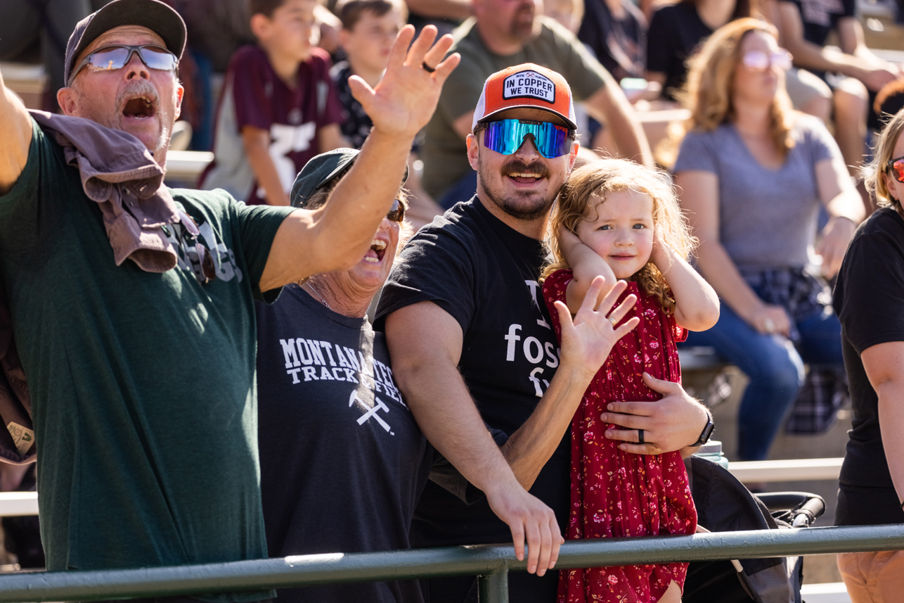 Family Weekend participants at a football game