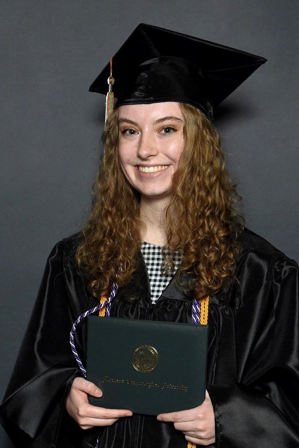 Katelyn Rapp in her cap and gown