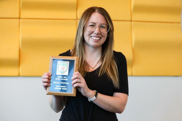Megan Springer poses with her Goldwater nomination