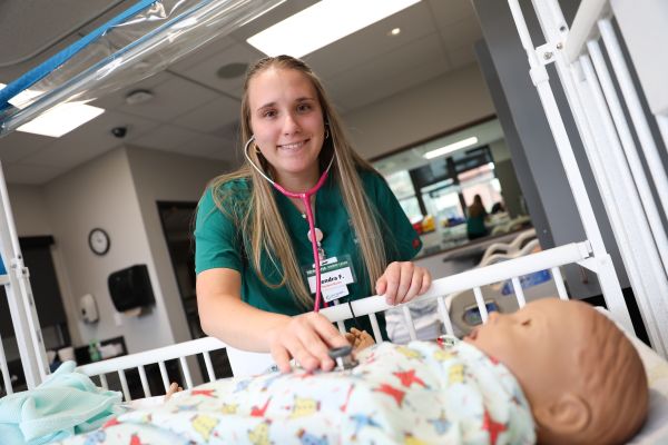 Kendra Fuller in simulation lab