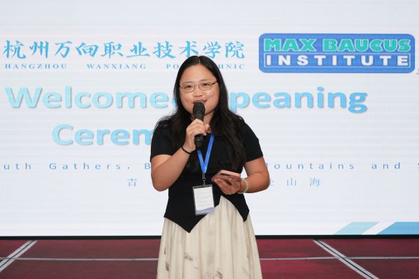 Dr. Shihua Brazill speaking at the opening ceremony.