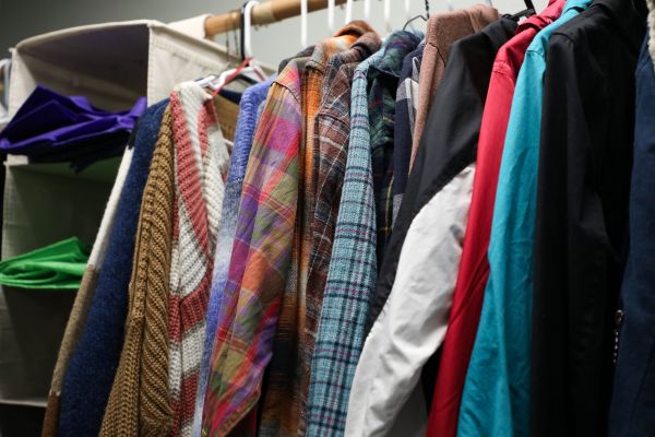 clothes on a rack