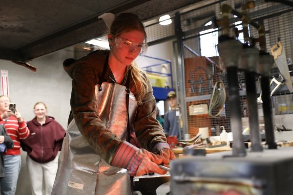 A student works in a metallurgy lab