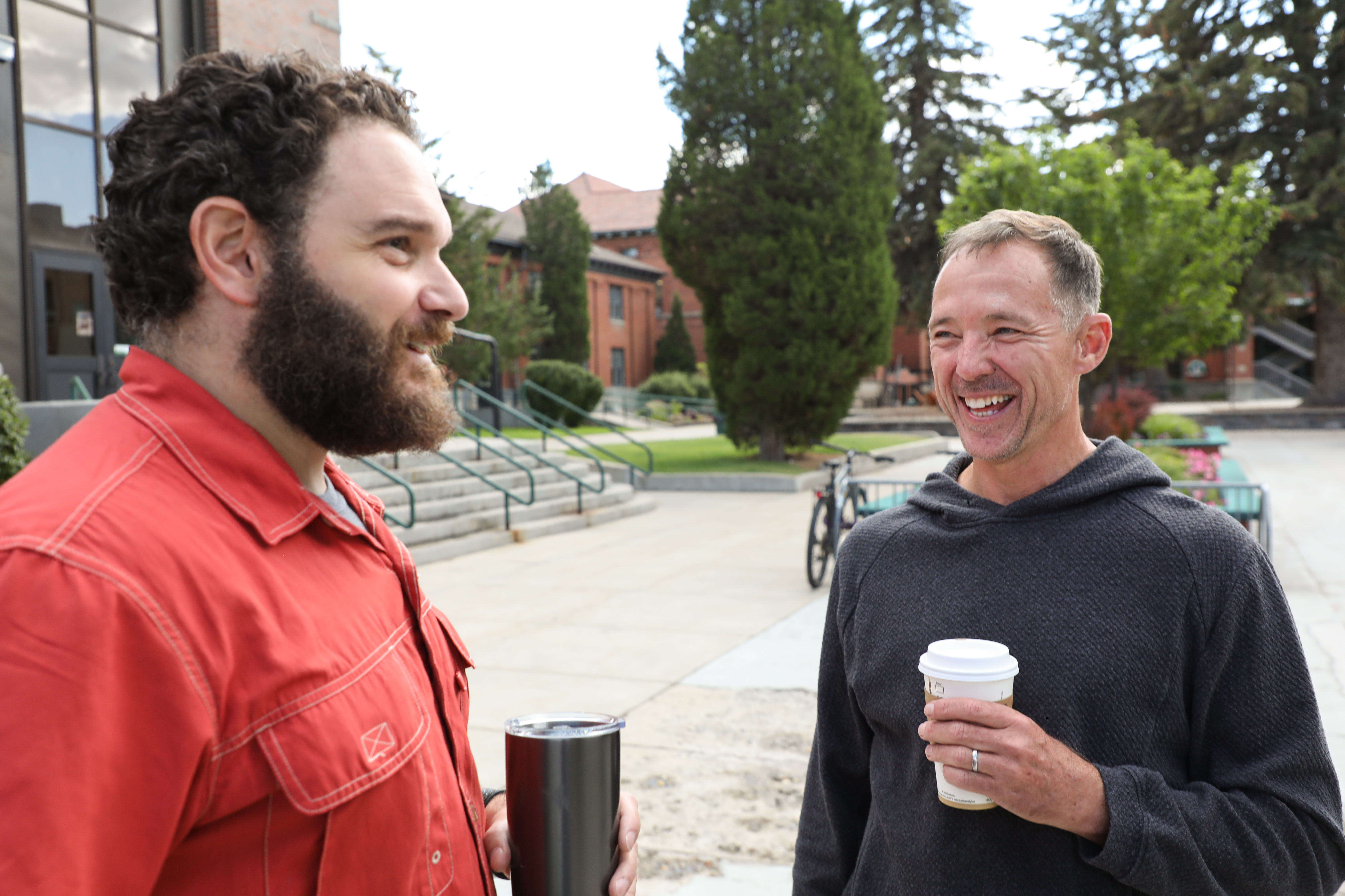 Chancellor Cook converses with Dean Skinner